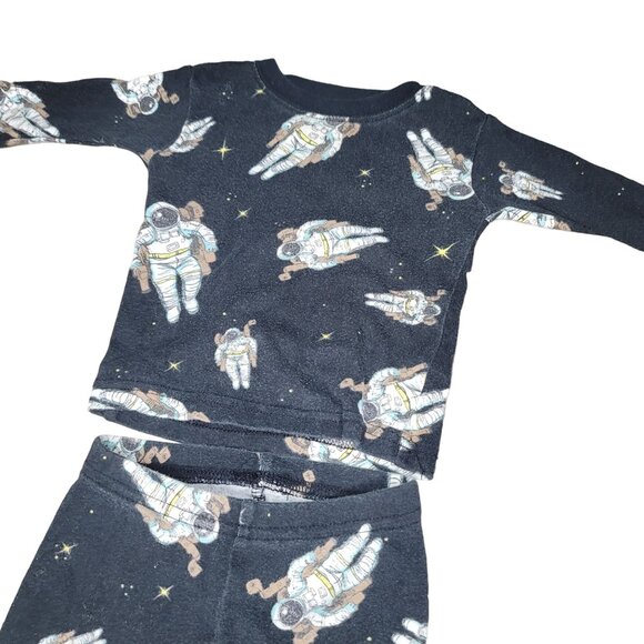 Astronaut Print Pajamas Set For Kids By Carter's  Size 6m Cotton Blend  Black - Picture 4 of 5
